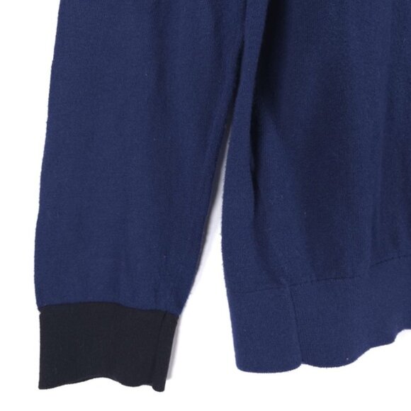 Lululemon SILK Blend Sweater Crew Neck Pullover Knit Ringer Blue Black Size 10 - Picture 9 of 10